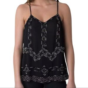 BKE Women's Black Embellished Tank Top Large